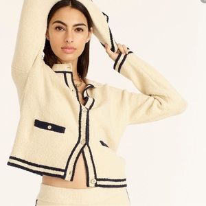 J. Crew Cotton Boucle cardigan sweater